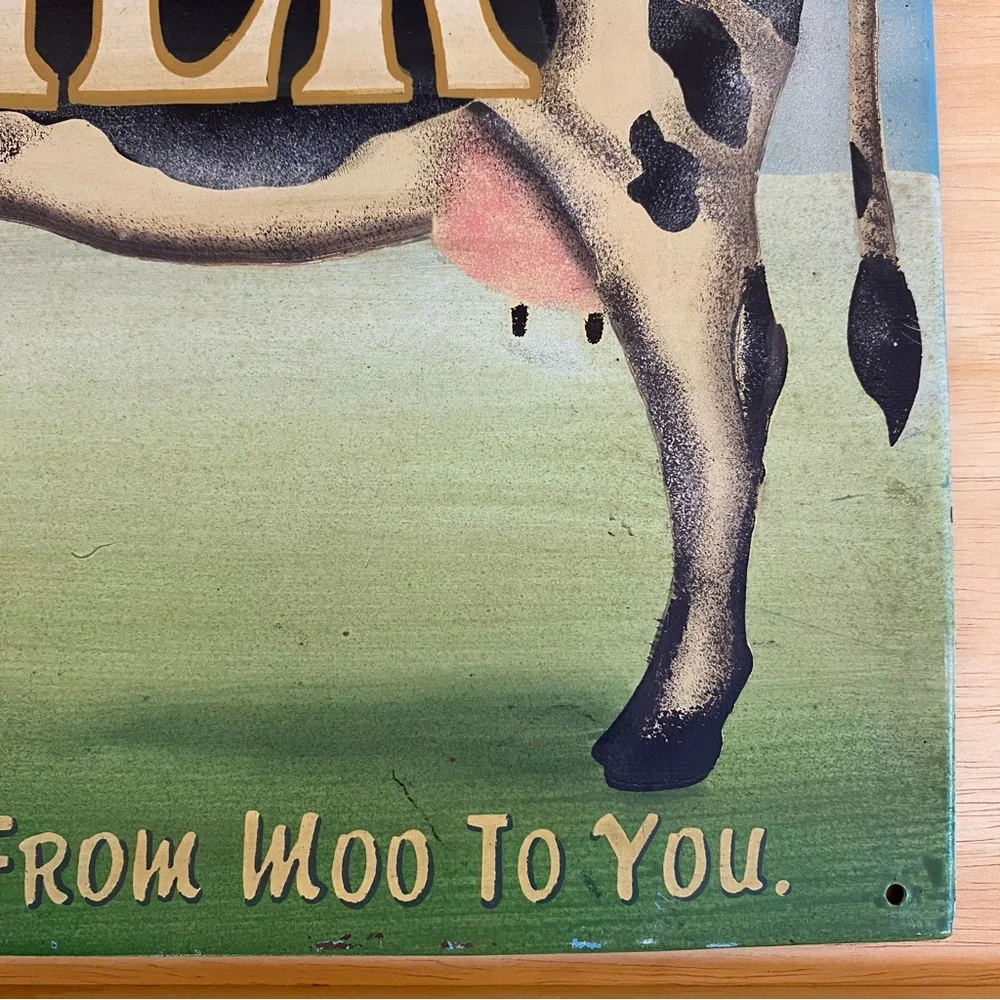 Vintage Style Cow Dairy Fresh Milk Metal Sign - Picture 5 of 11